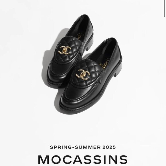 Chanel Quilted Moccasins in Black size 40 - Picture 2 of 10